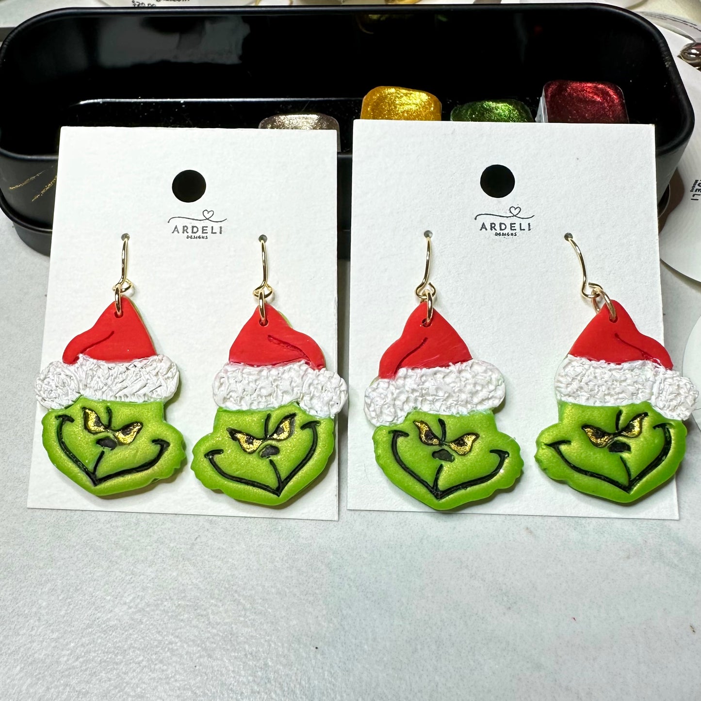Mr Grinch Polymer Clay Dangle Earring