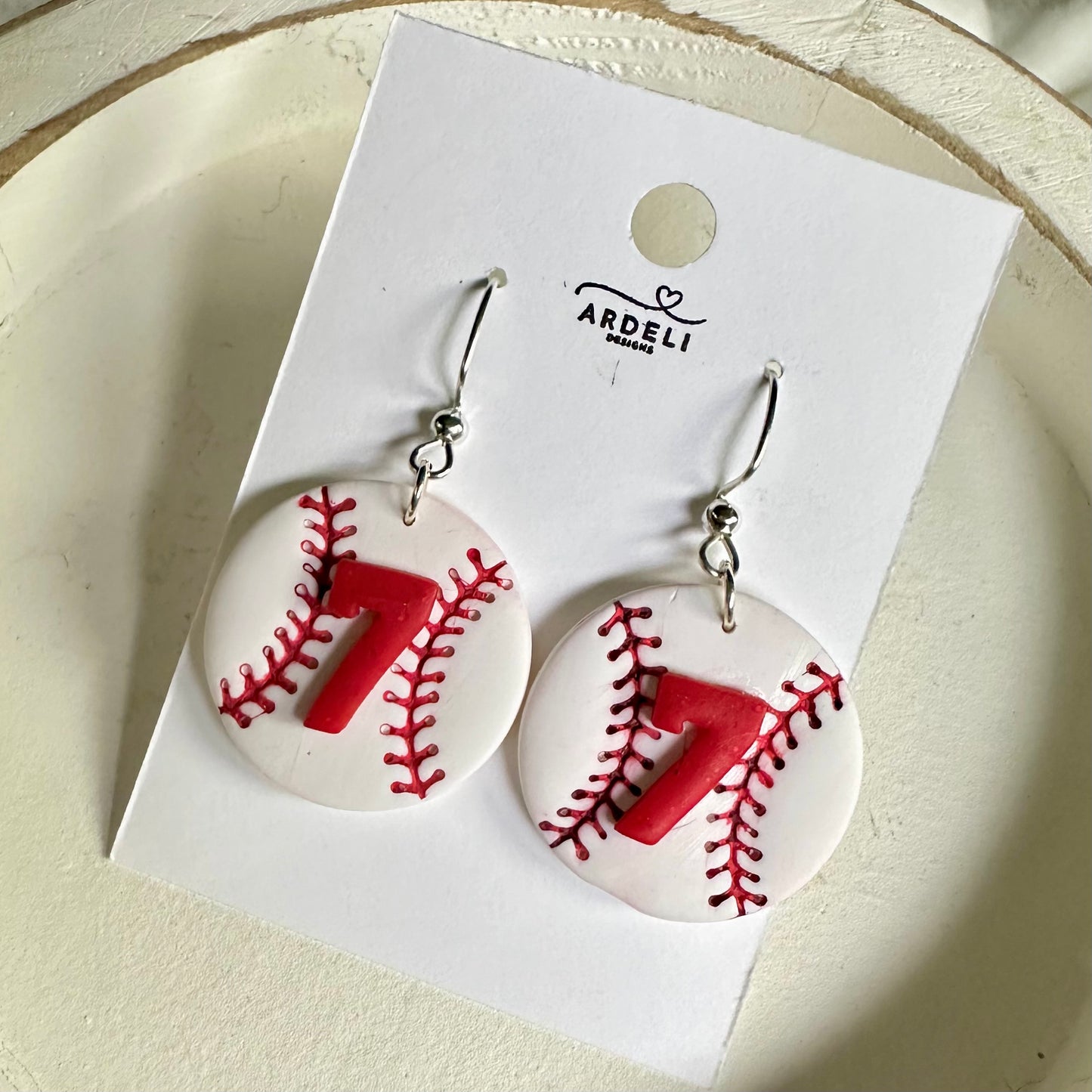 “Play Ball” Fan of 7 Baseball Dangle Earrings