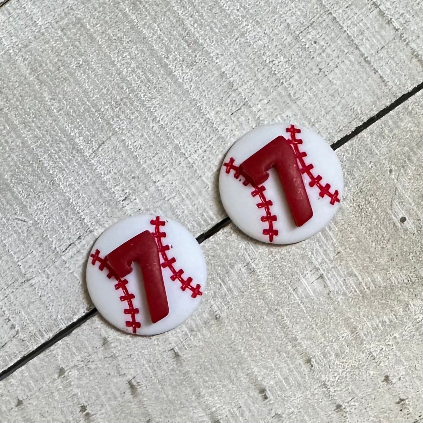 “Play Ball” Fan of 7 Baseball Stud Earrings