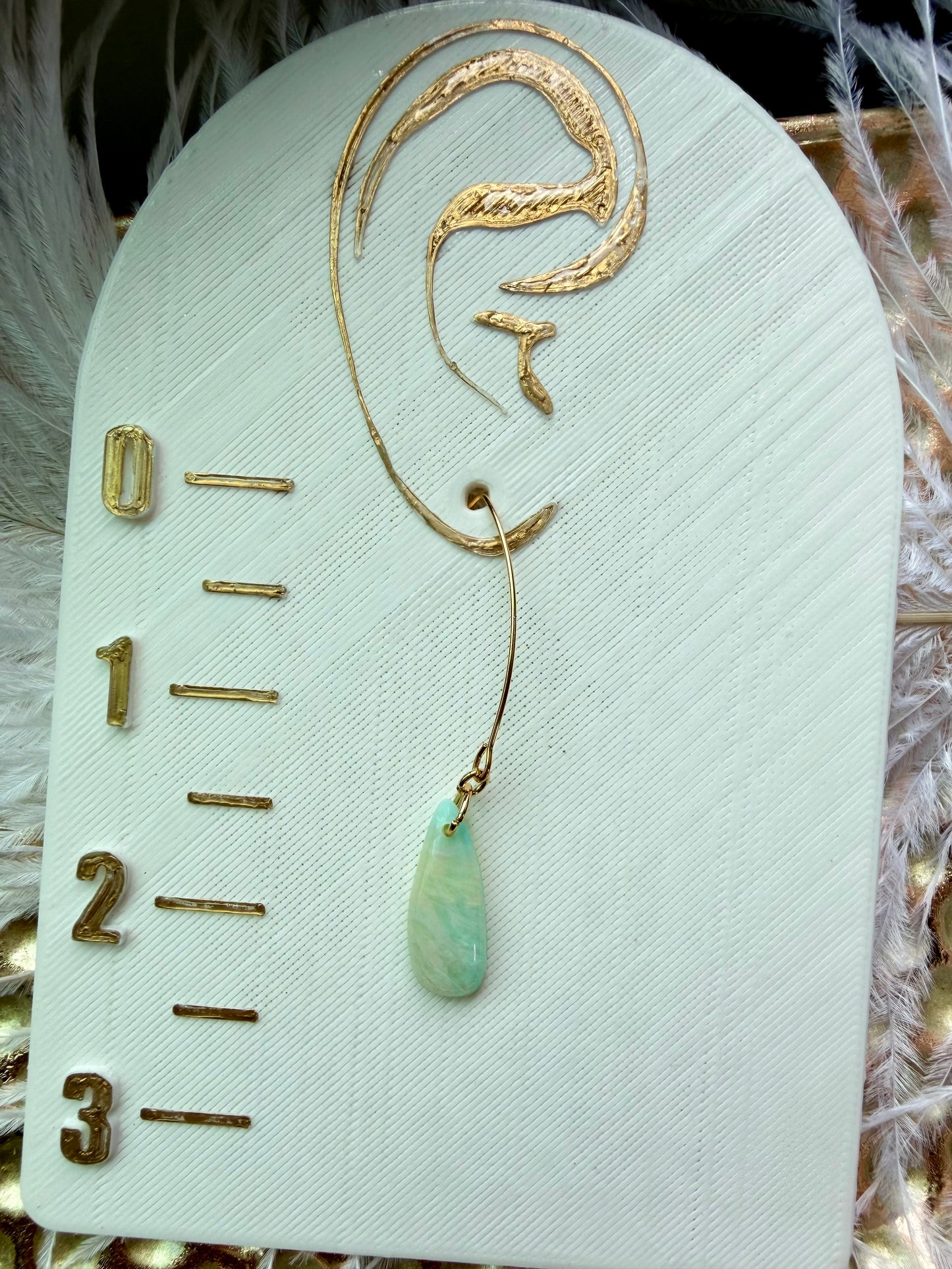 “Taffy” Polymer Clay Long Teardrop Dangle w/long Gold Plated Hook Earrings