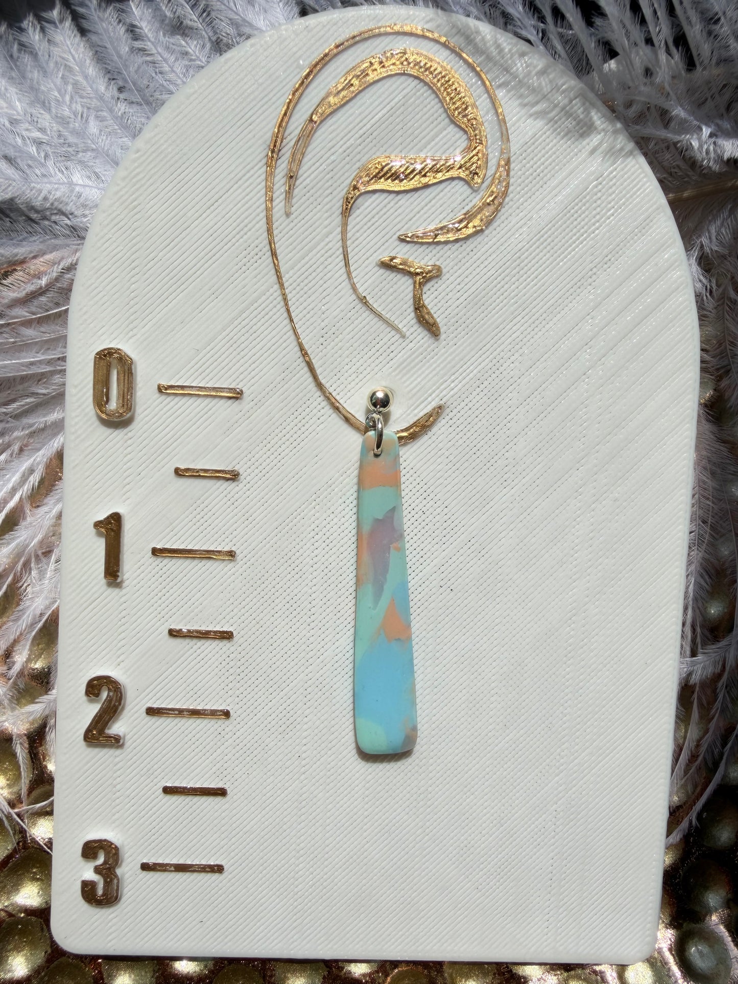 “Feeling Groovy” Sorbet Long Rectangle Dangle w/Silver Ball Post Earrings