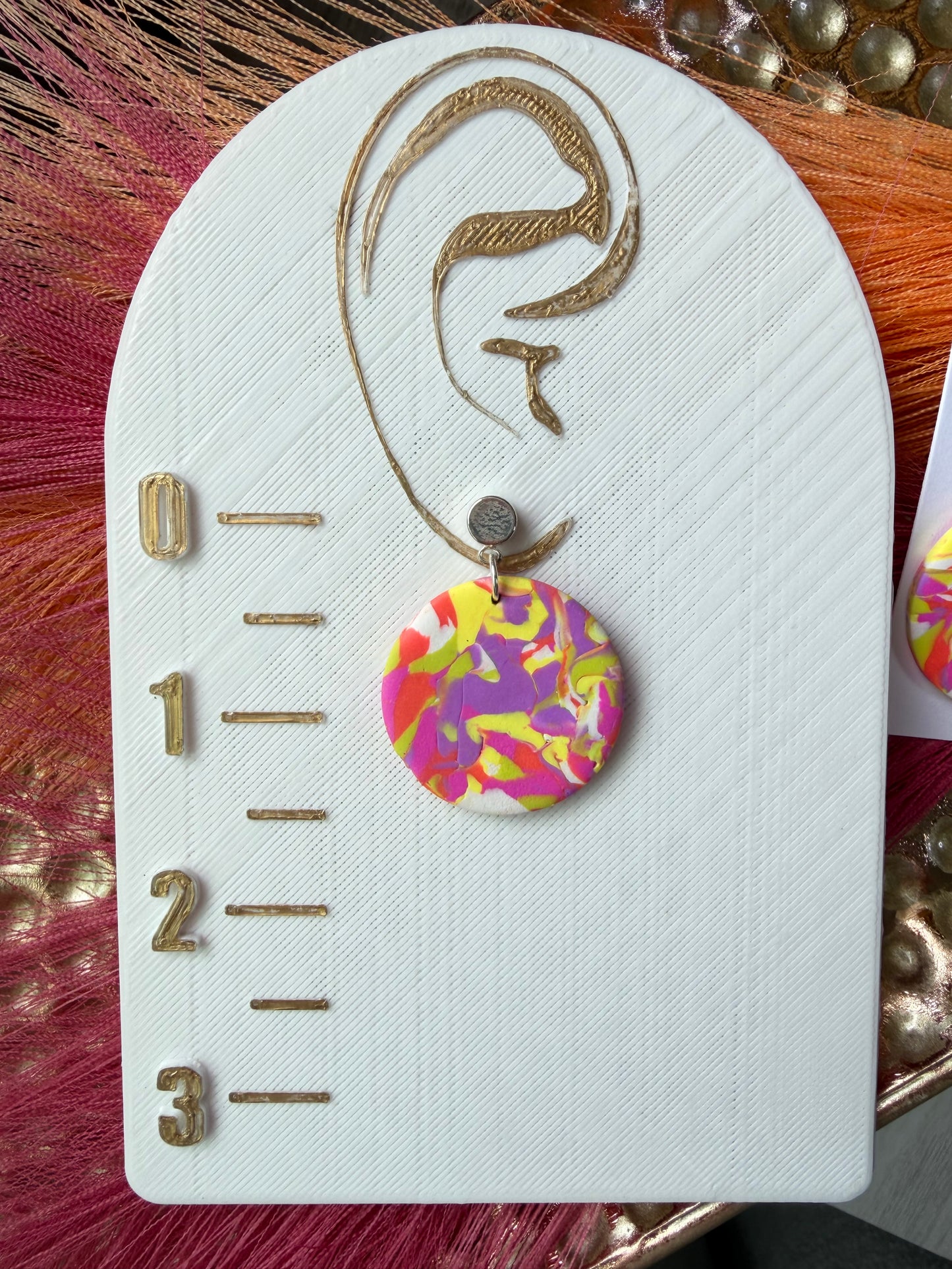 “Feeling Groovy” Multi Color Round w/Round Silver Plated Post Earrings