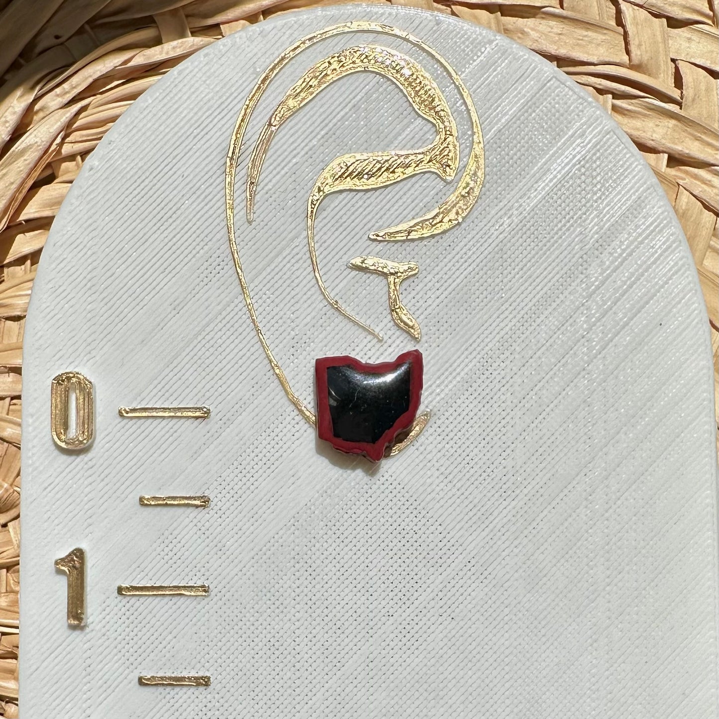 “Play Ball” Black & Red Ohio Stud Earrings