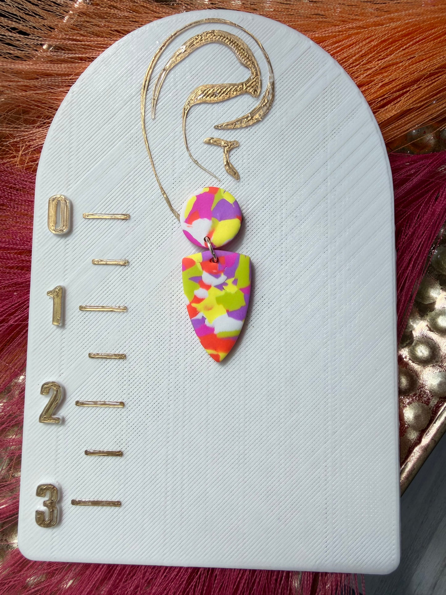 “Feeling Groovy” Multi Color Dagger w/Round Post Earrings