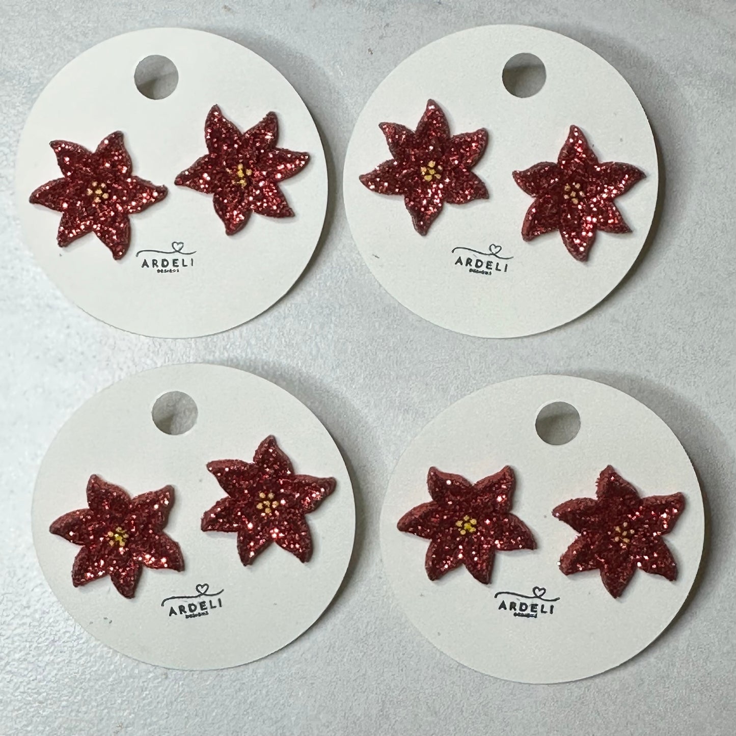 Poinsettia Stud Earrings