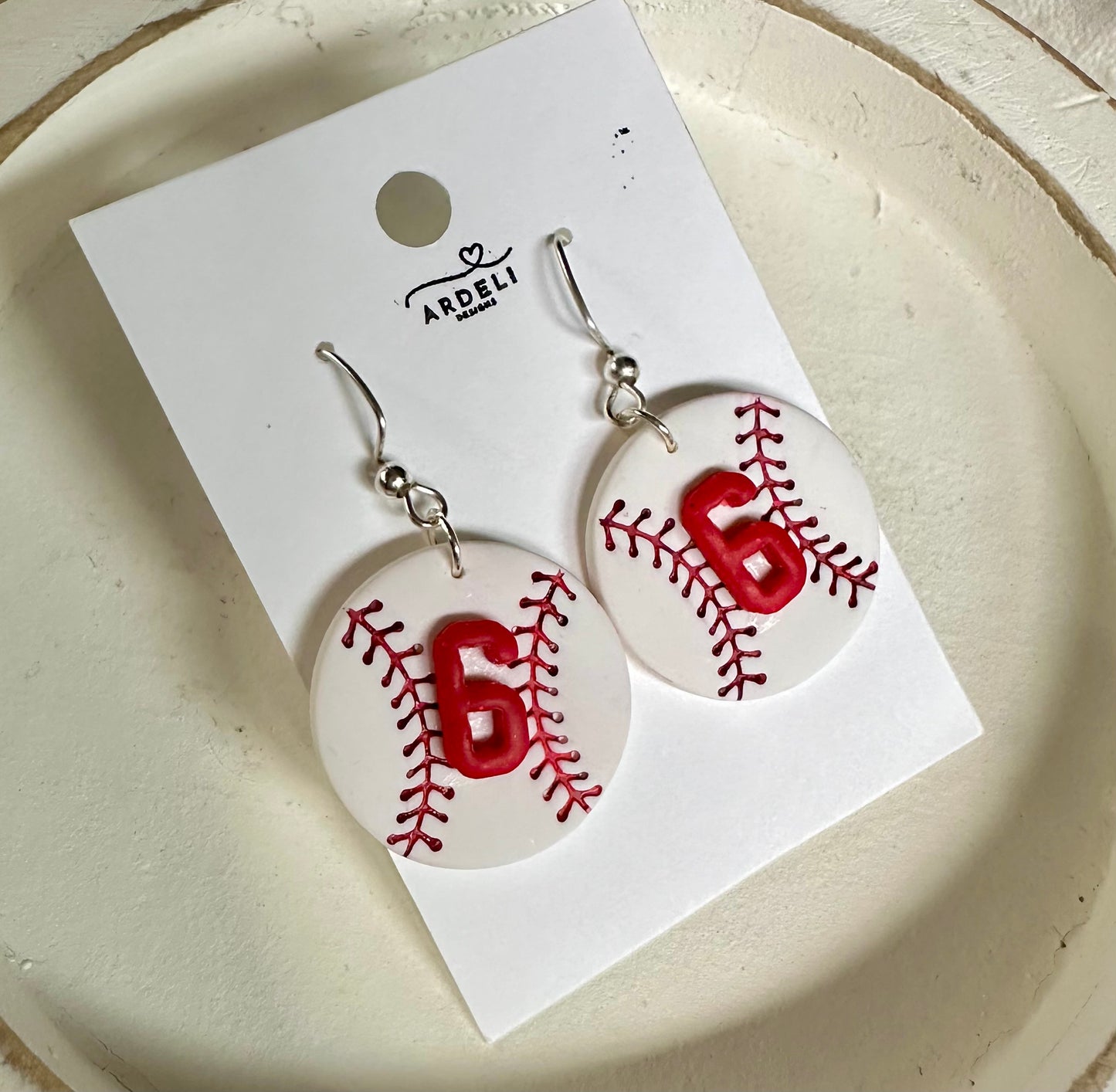 “Play Ball” Fan of 6 Baseball Dangle Earrings
