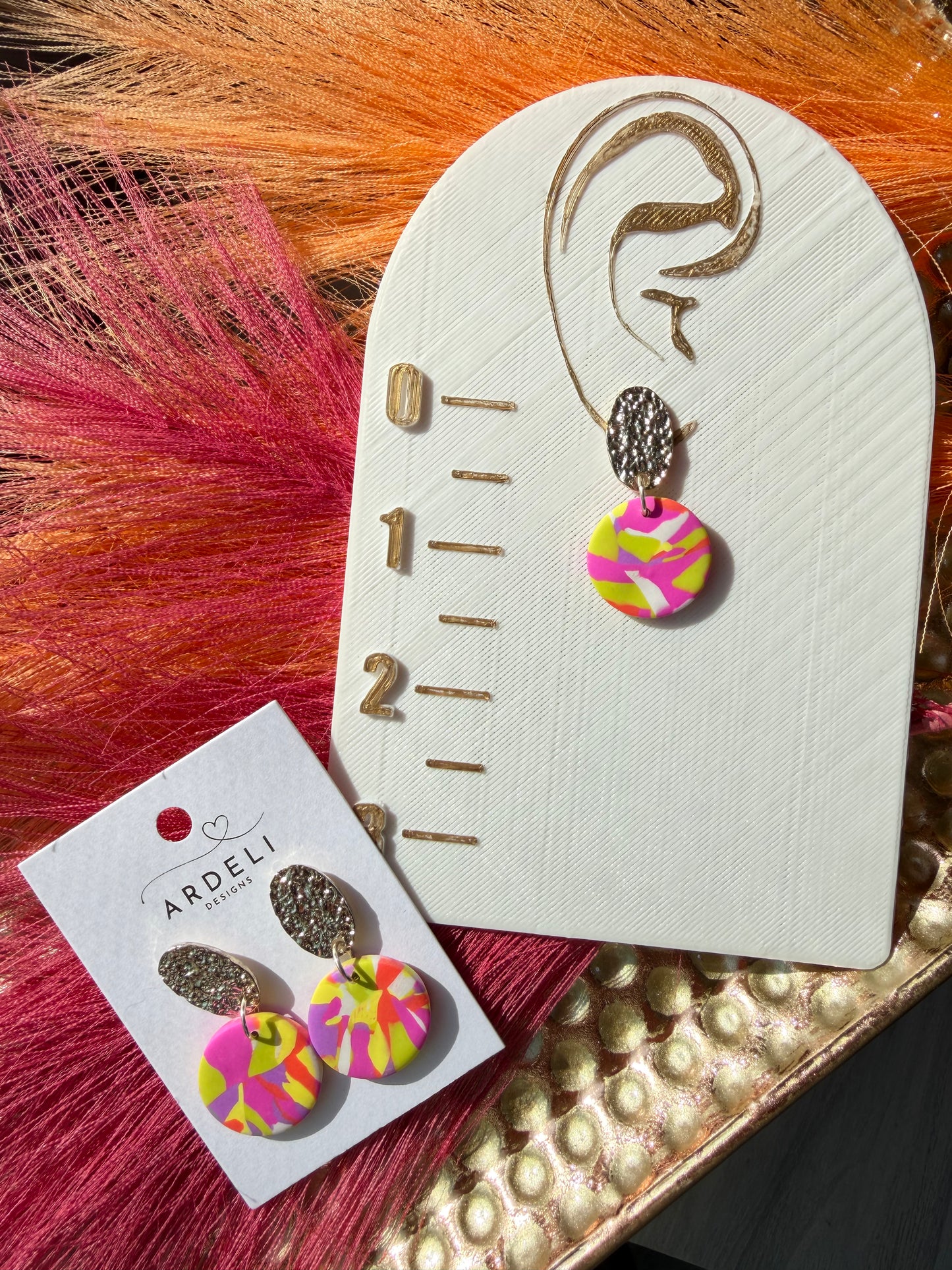 “Feeling Groovy” Silver Plated Round Dangle Earrings