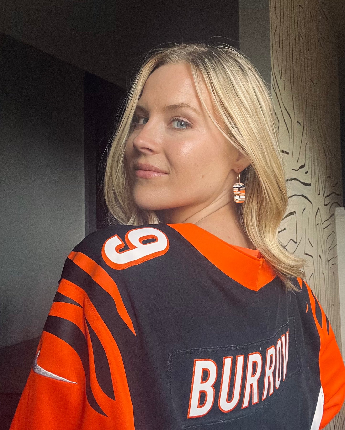 "Game Dey" Spirit Wear Fan of #9 Polymer Clay Gold Plated Hoop Earrings