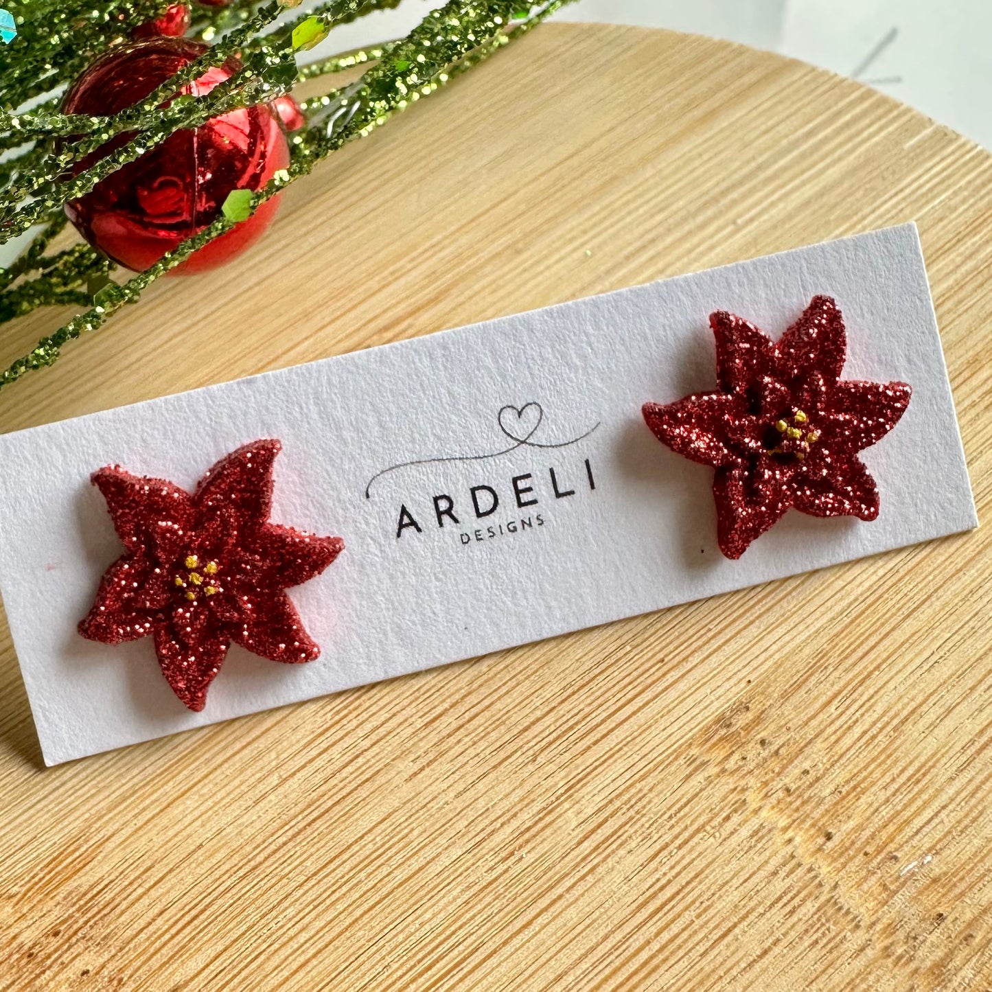 Poinsettia Stud Earrings