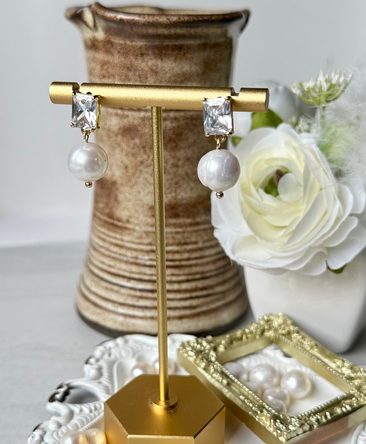 “Lorraine” 47 Natural Freshwater High Quality Pearl Drop Dangle Earrings