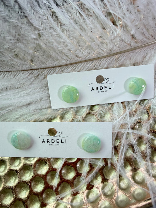 “Taffy” Polymer Clay Round Stud Earrings