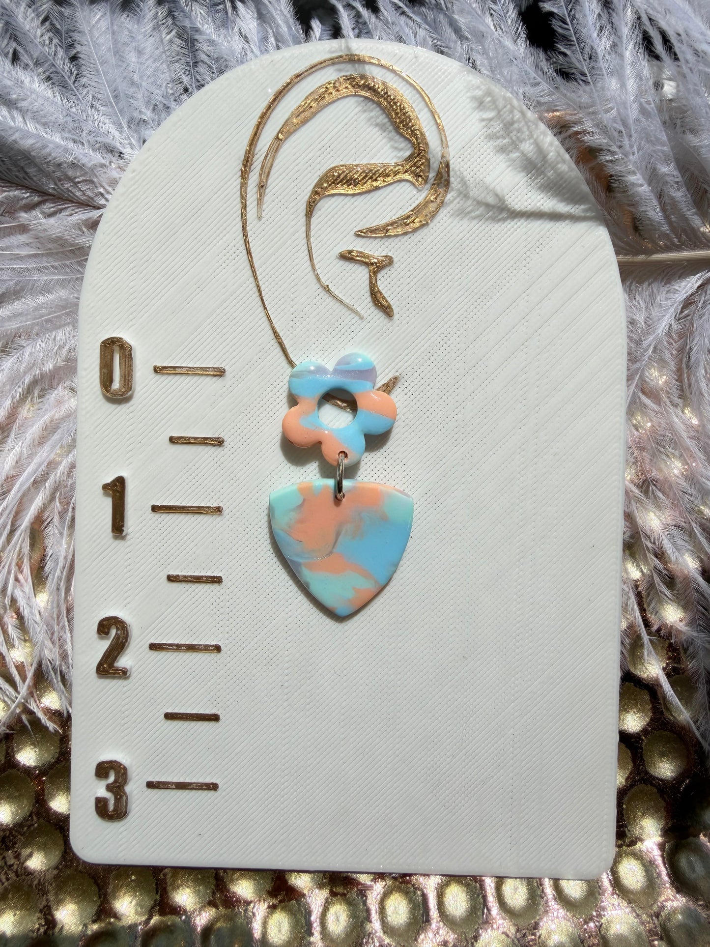 “Feeling Groovy” Sorbet Flower Power Post w/Triangle Dangle Earrings