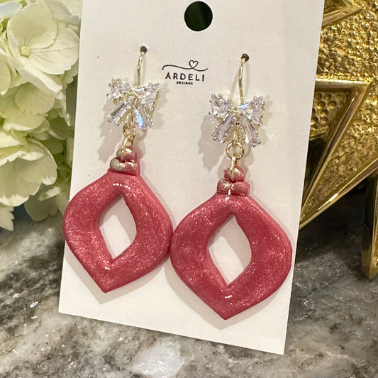 “Betty” Berry Pearl Ornament w/18K Gold Plated Hook Dangle Earrings