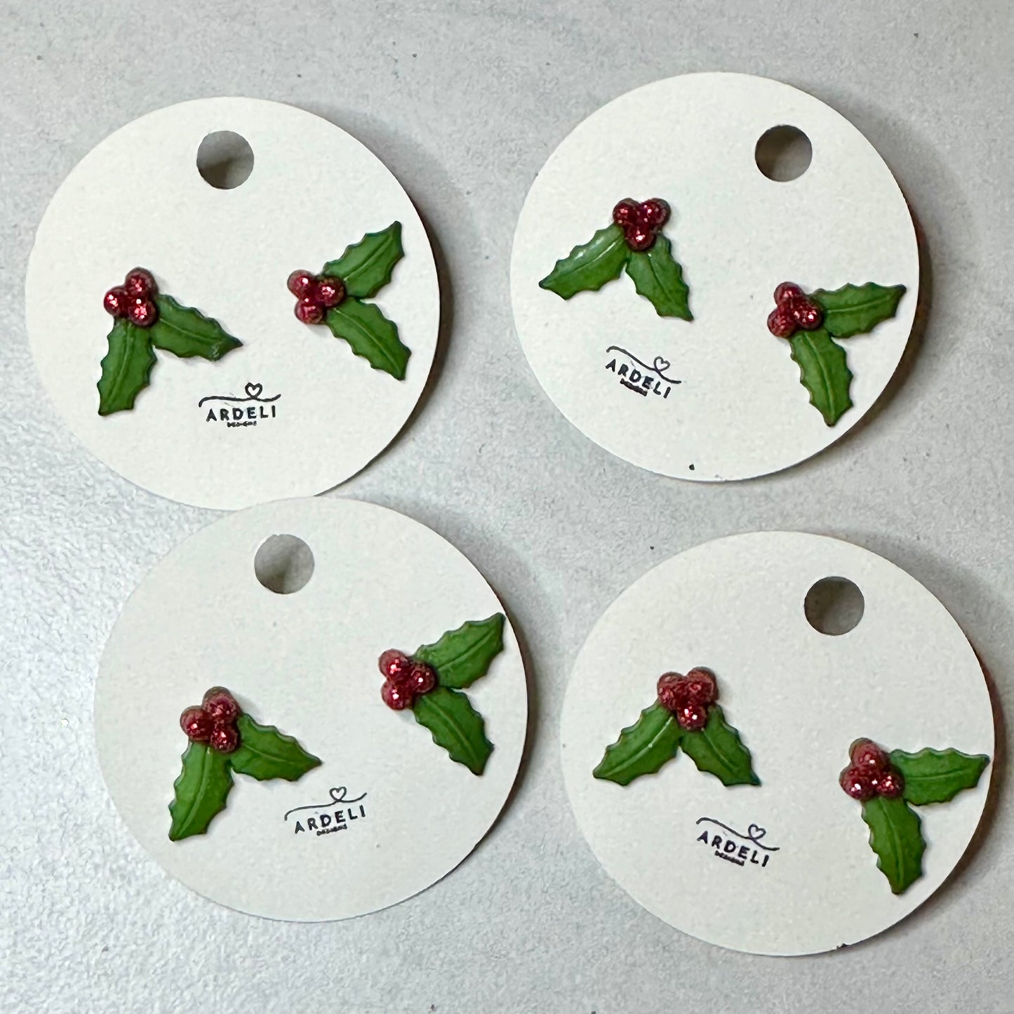 Holly and Berries Stud Earrings