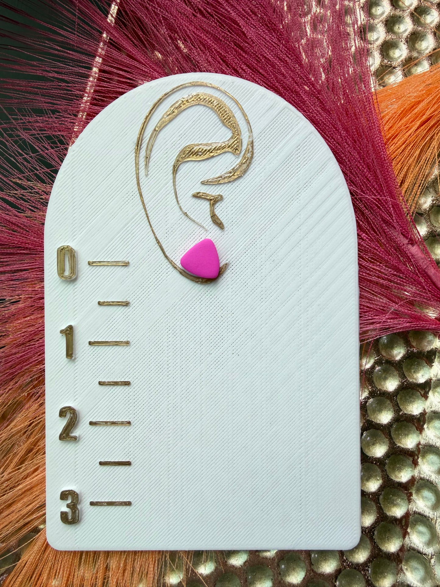“Feeling Groovy” Hot Pink Triangle Stud Earrings