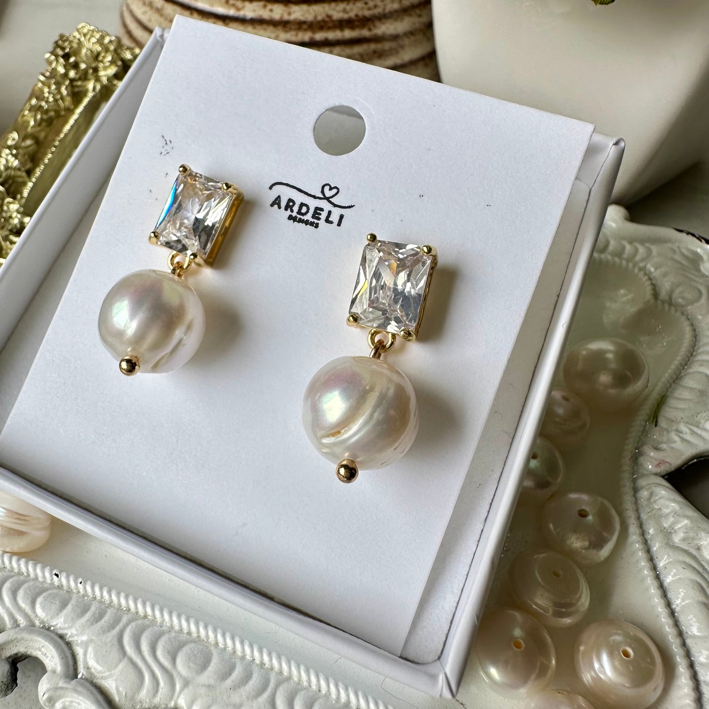 “Lorraine” 47 Natural Freshwater High Quality Pearl Drop Dangle Earrings