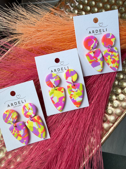 “Feeling Groovy” Multi Color Dagger w/Round Post Earrings
