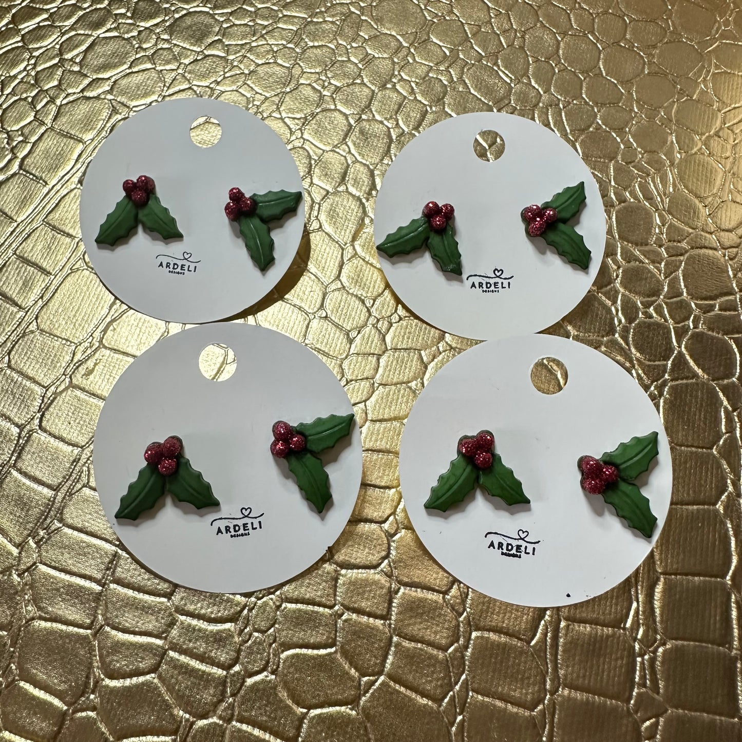 Holly and Berries Stud Earrings