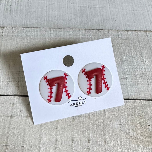 “Play Ball” Fan of 7 Baseball Stud Earrings
