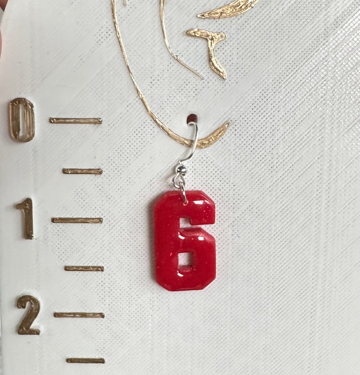 “Play Ball” Fan of 6 Red Dangle Earrings