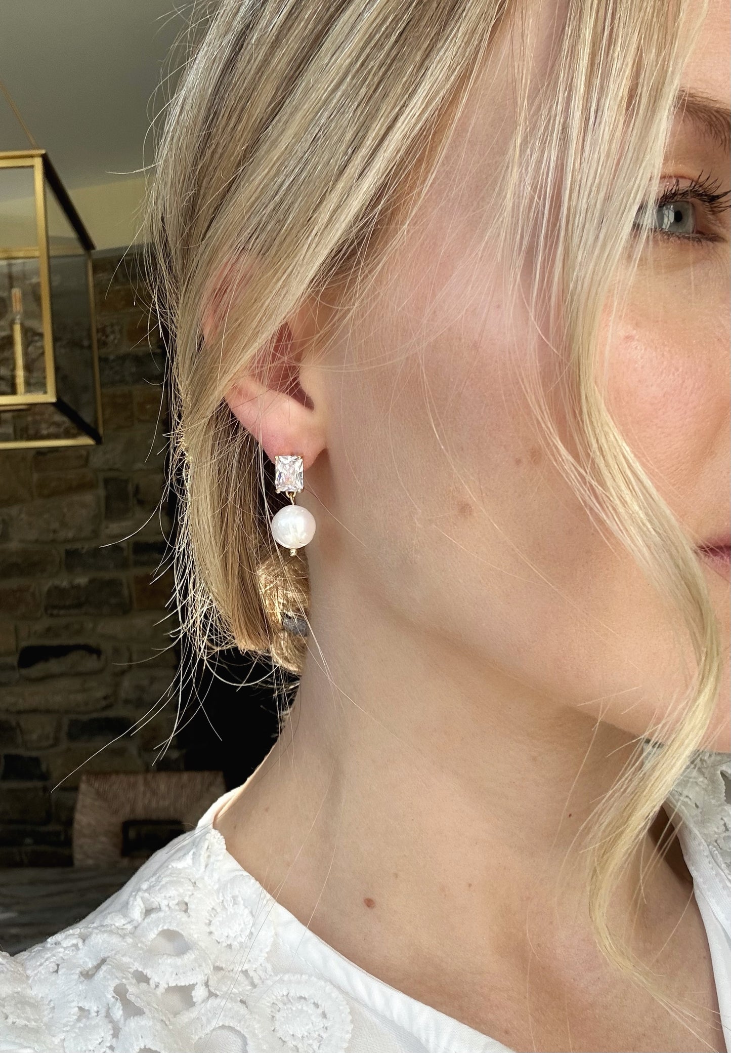 “Lorraine” 47 Natural Freshwater High Quality Pearl Drop Dangle Earrings