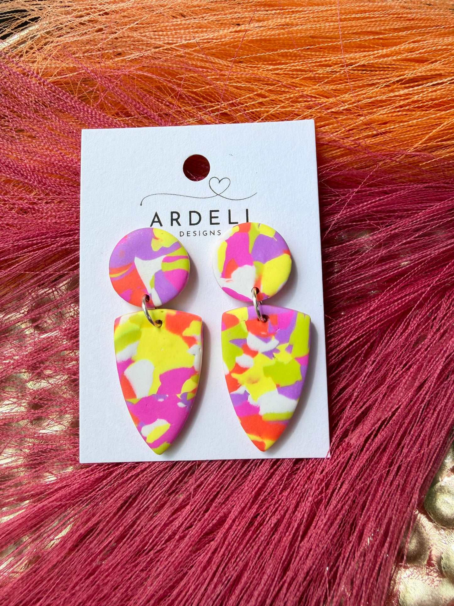 “Feeling Groovy” Multi Color Dagger w/Round Post Earrings