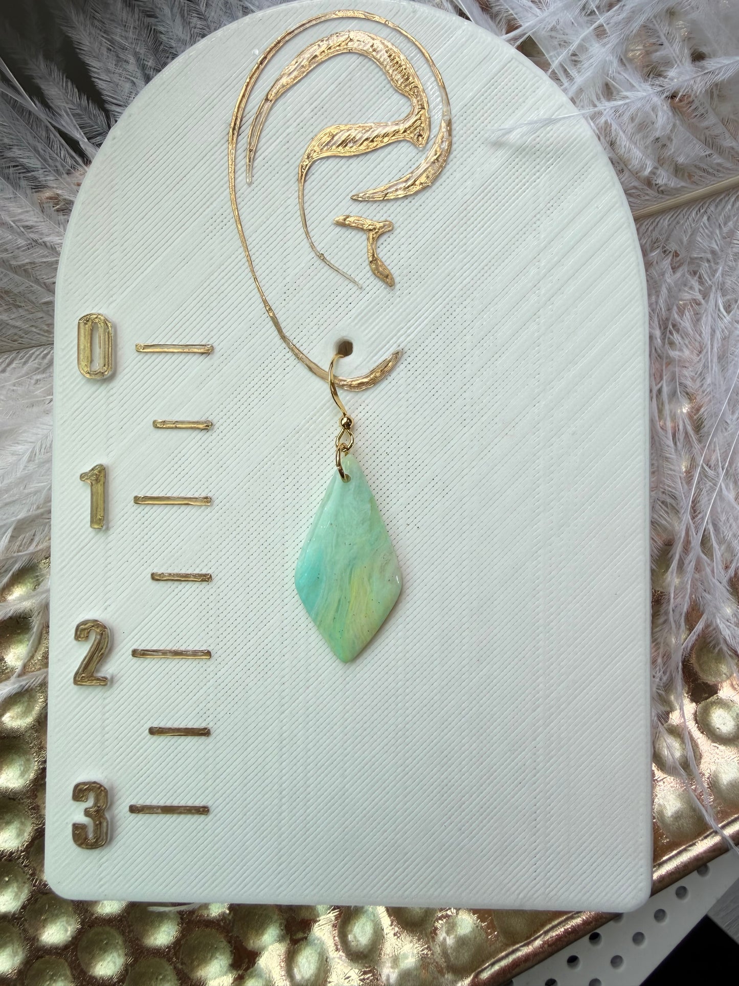 “Taffy” Polymer Clay Kite Dangle W/Gold Plated Hook Earrings