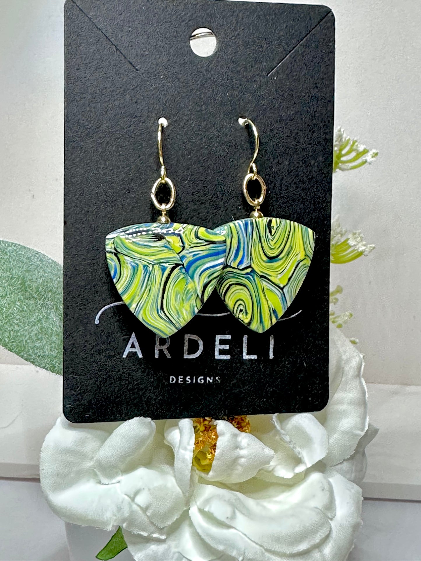 "A Starry Night"
Handmade Polymer
Clay Gold Plated Stud
Dangle Earrings