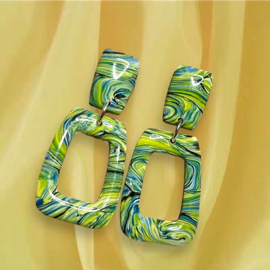"A Starry Night"
Handmade Polymer
Clay Gold Plated Stud
Dangle Earrings