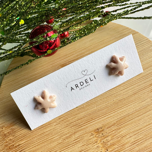 Champagne Pearl Snowflake Stud Earrings