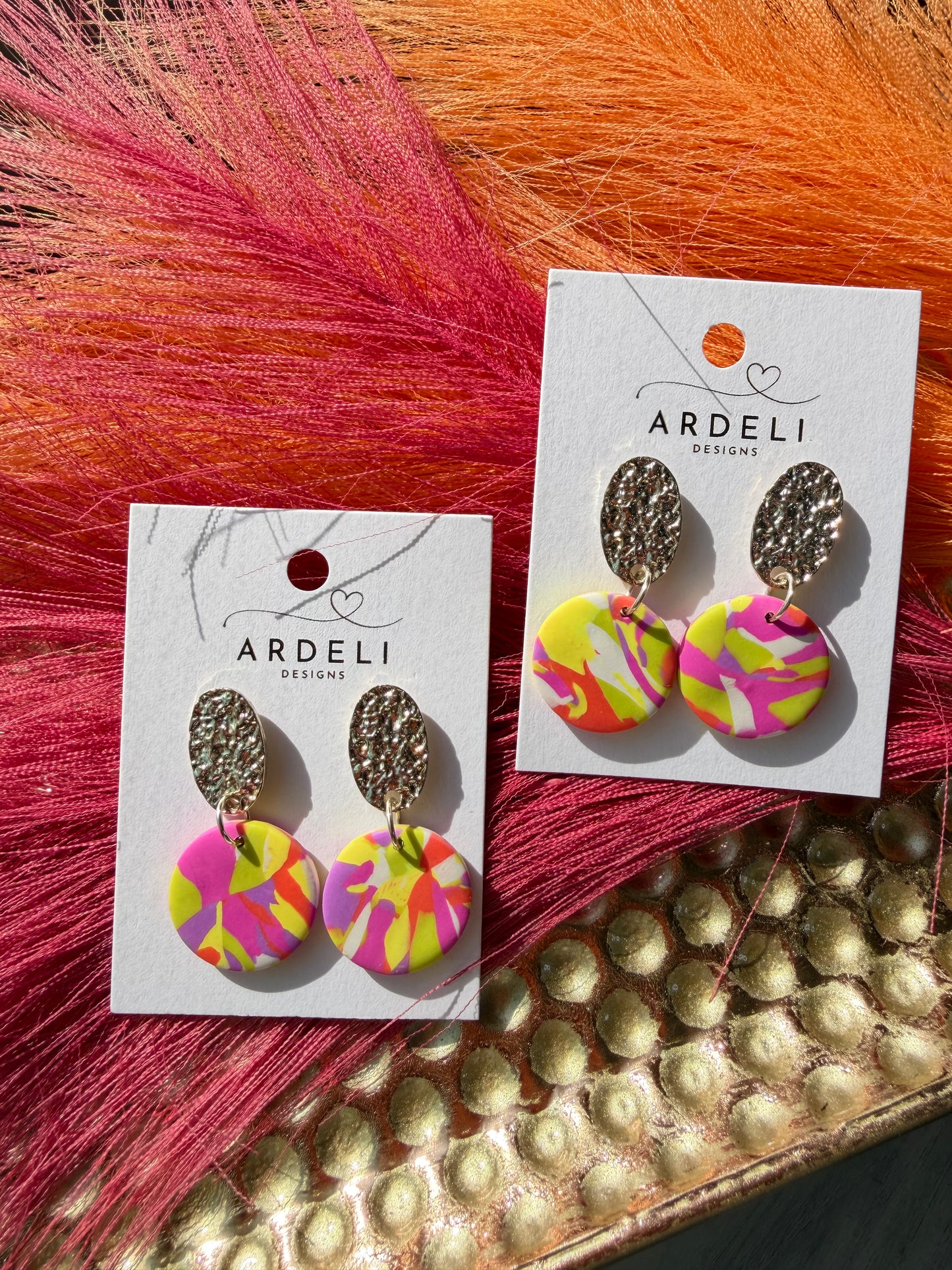“Feeling Groovy” Silver Plated Round Dangle Earrings
