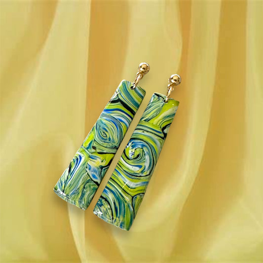 "A Starry Night"
Handmade Polymer
Clay Gold Plated Stud
Dangle Earrings