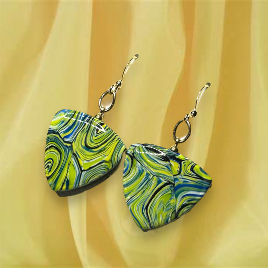 "A Starry Night"
Handmade Polymer
Clay Gold Plated Stud
Dangle Earrings
